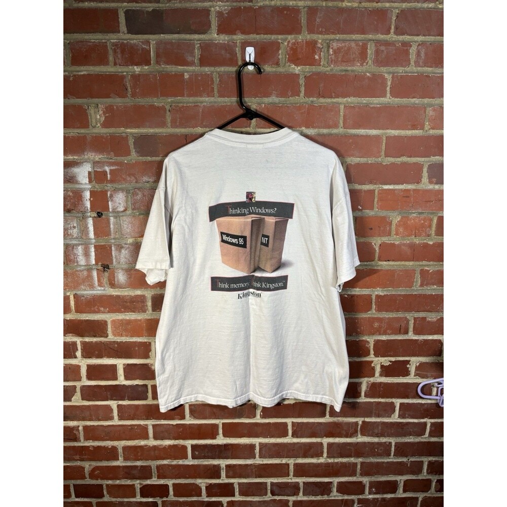 Vintage 90s Kingston Memory Ram Windows 95 Promo Pocket Shirt Microsoft Adult XL